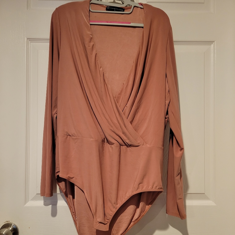 Fashion to figure faux wrap bodysuit